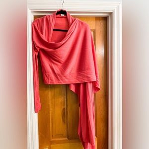Silk Wool Blend BCBGMaxAzria XS/S Sweater Wrap Coral Pink